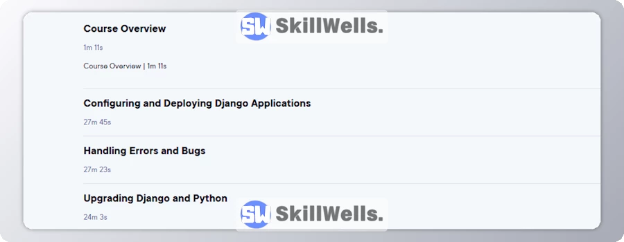 Django Deployment and Maintenance Course - Table of Content