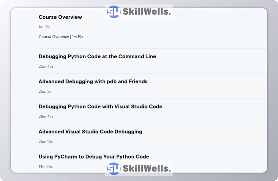 Debugging in Python - Table of Content