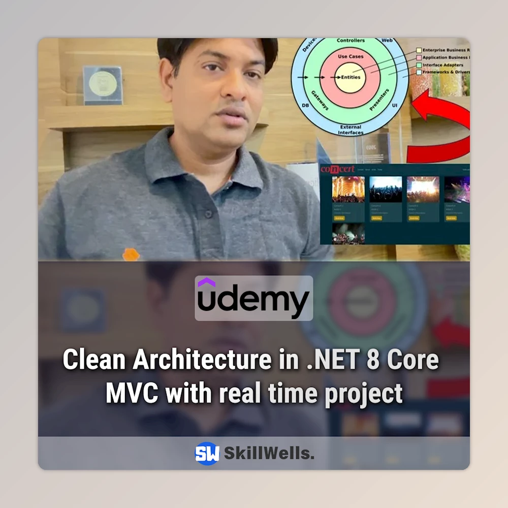 Clean Architecture in .NET 8 Core MVC with real time project Course Clean Architecture in .NET 8 Core MVC with real time project Course