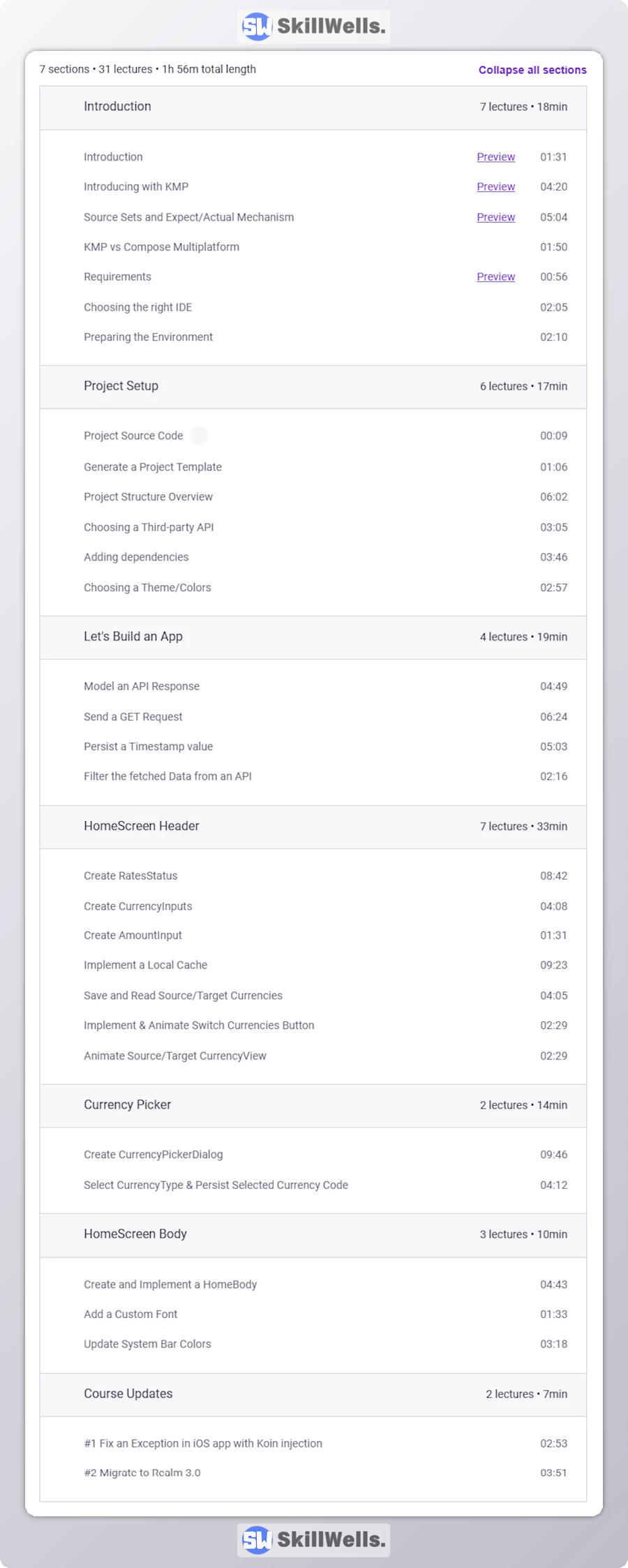 Compose Multiplatform - iOS Android Development with Kotlin - Table of Content