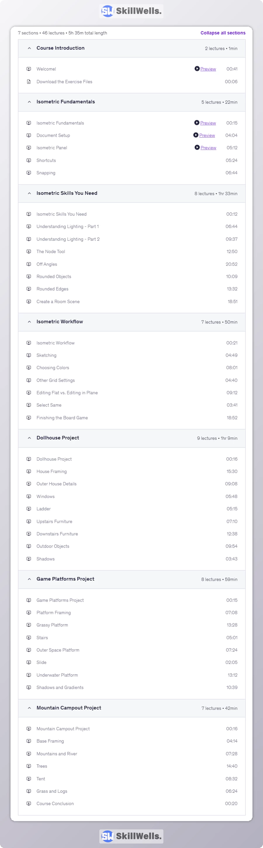 Isometric Drawing in Affinity Designer - Table of Content