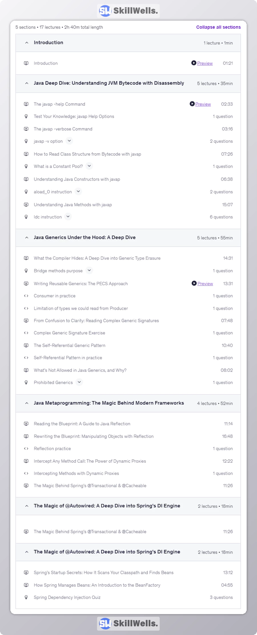 Java Mastery From Competent to Expert - Table of Content