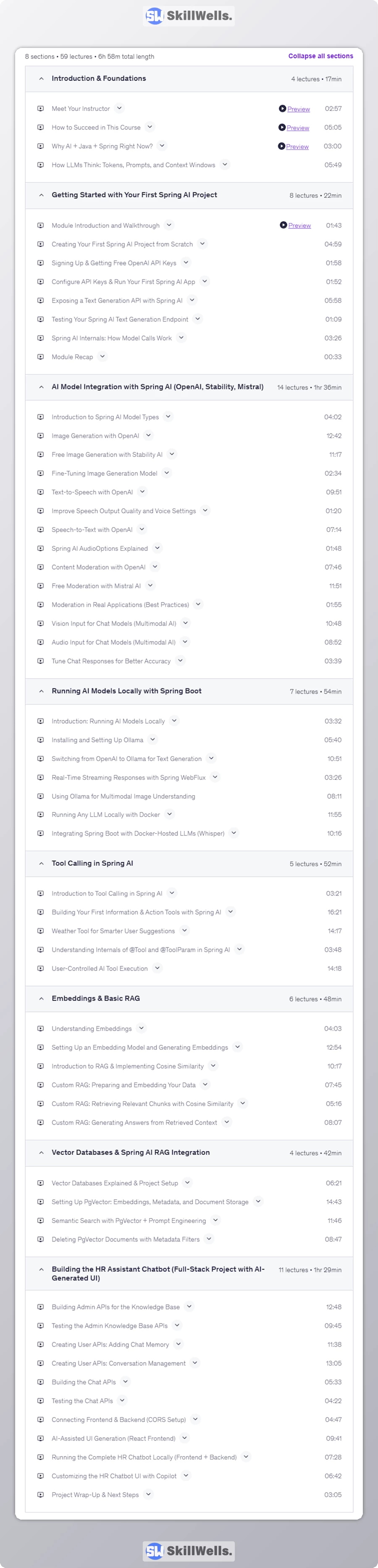 Spring AI Build Java AI Apps, Chatbots & RAG Systems (2026) - Table of Content
